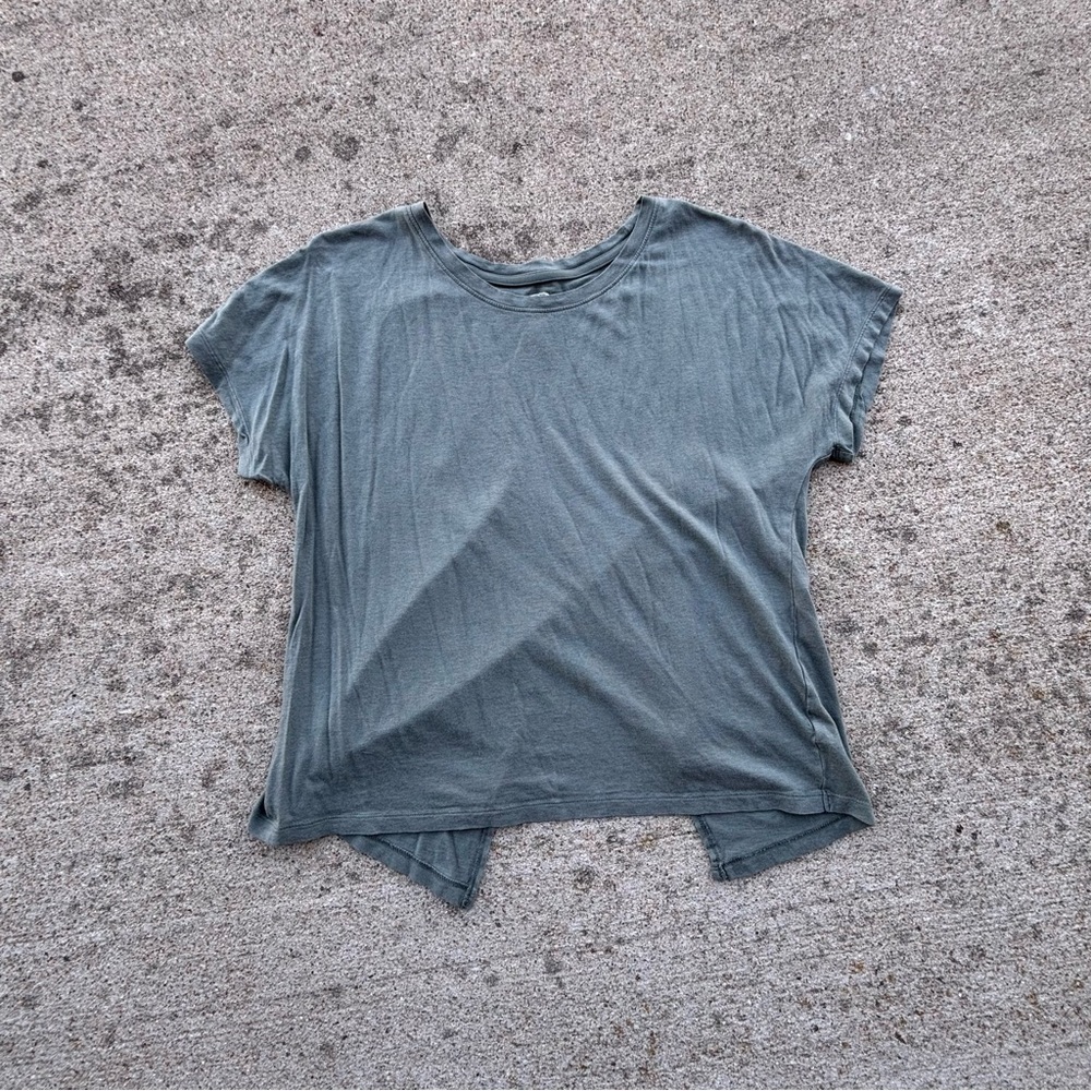 Athletic Works Sage Green Short Sleeve Tee w/ Back Opening
